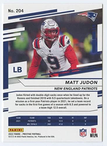 2022 Panini Prestige 204 Matt Judon New England Patriots NFL Football Trading Card