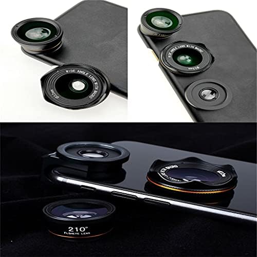 KFJBX Universal 3 во 1 Комплети за леќи за телефонски фотоапарати 210 степени леќи за очите на риба 0,6x широк агол 15x макро леќи за повеќето