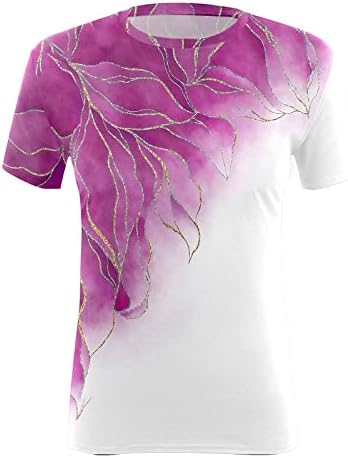 Adpanенски жени дневно пролетно бохо печатење o врат резервоарот врвови со кратки ракави кошули за тренингот обични лабави женски маици со долг