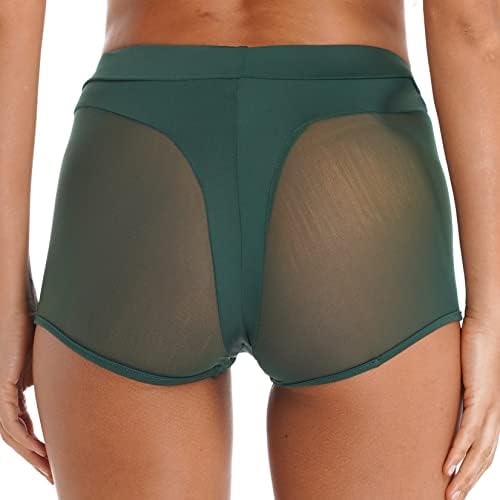 LODGAO Women'sенска мрежа за раздвојување јога плен шорцеви за каросерија за долна облека за долна облека затегнати задникот за пливање