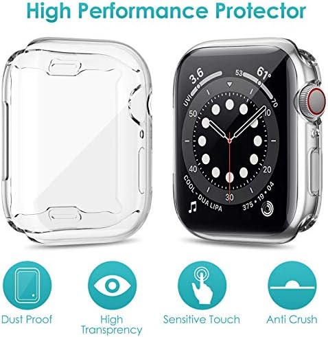 Зебре [5 пакет] Заштитник на екранот компатибилен со Apple Watch SE/Series 6/Series 5/Series 4 44mm, Soft TPU целосна покриеност Заштитени