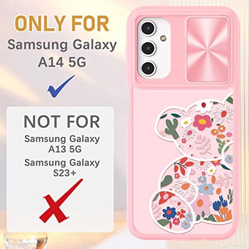 Плакил За Куќиштето Samsung Galaxy A14 5G, Симпатична Стилска Дизајнерска Галаксија A14 5G Телефонски Куќишта Со Капак На Слајд Камерата