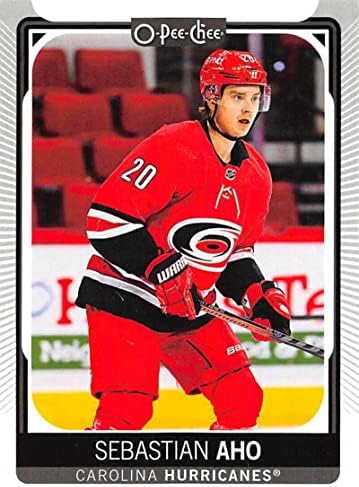 2021-22 O-Pee-Chee 12 Sebastian Aho Carolina Hurricanes NHL Hockey Trading Card