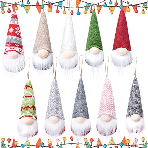 Божиќни украси за гном дрво шведски кадифен висина гном санта елф Божиќни украси сет од 10
