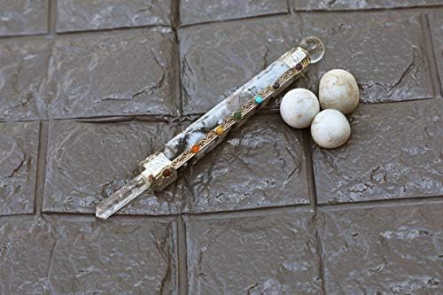 Excel Chakra Wand/7 Чакра Виножито Месечината камења од скапоцен камен/лековити чакра кристали/кристално стапче