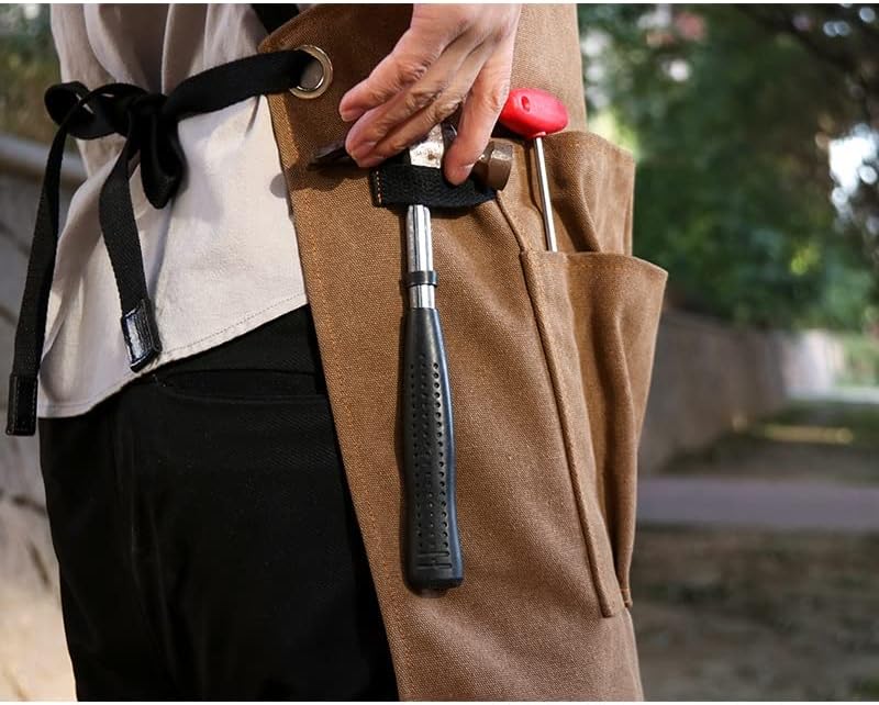 N/А алатка престилка со тешки восочни платно за засилување на кожа Дополнителни џебови прилагодливи за мажите од кованица на ковачи
