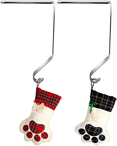 VPANG 2 парчиња божиќни држачи за порибување куки метални мантели чорапи закачалки мантил клип Божиќен камин куки за Божиќна декорација