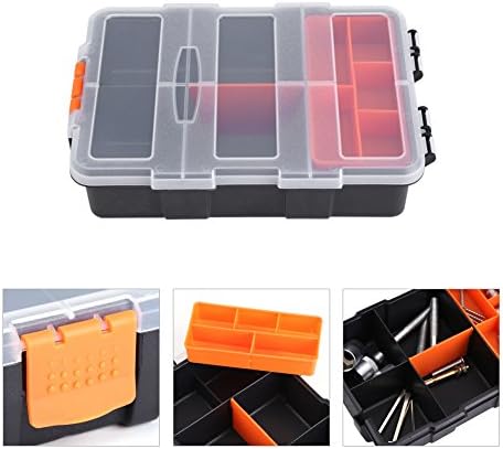 Алатки за контејнери за оддел Батерии со двослојни пластични компоненти кутија за складирање, тешки компоненти за складирање кутија кутија
