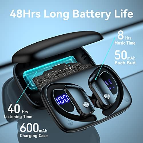 Безжични Слушалки За Samsung Galaxy S22 Ултра Bluetooth Слушалки 48 часа Репродуцирајте Спортски Слушалки Со LED Дисплеј Преку
