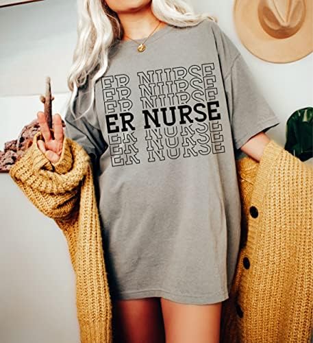 Ретро ЕР медицинска сестра кошула и итна соба за итни случаи медицинска сестра маичка за медицински сестри за дипломирање