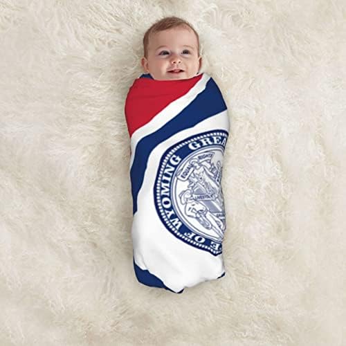 Државно Знаме На Вајоминг Бебешко Ќебе За Примање Ќебе За Новороденче Обвивка За Покривање На Повивање