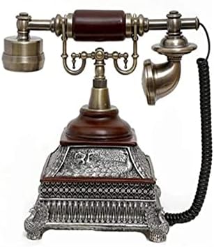 Полетни телефонски телефони за ротационо бирање Ретро фиксна биро телефон, кабел телефон за и декор, црвено кафеава креативни ретро телефони