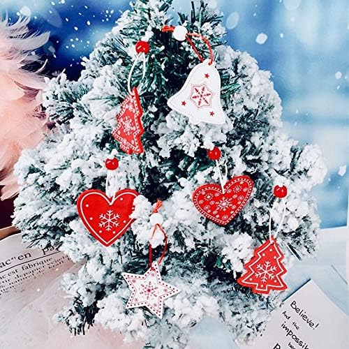 Божиќна нова година празнична празнична забава за одмор 10 парчиња 5 см Божиќни декорации за DIY природно дрво Божиќни украси приврзоци