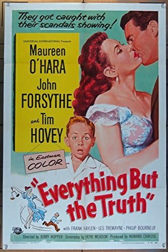 Сè, освен вистината, оригиналниот постер за филм со еден лист 27x41 Maureen O'Hara John Forsythe Tim Hovey Fine Plus состојба