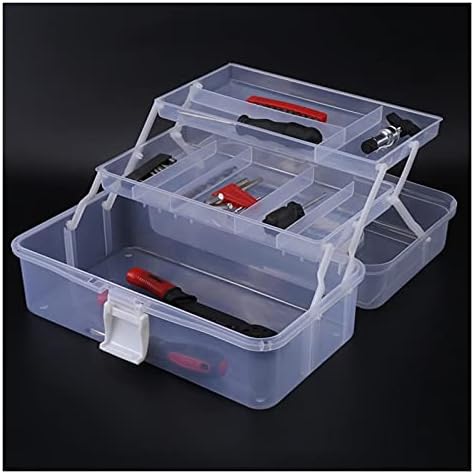 Кутии со алатки за алатки за алатки задебелена преклопна 3 слоја Организатор за складирање на контејнери со рачки хардвер електричари