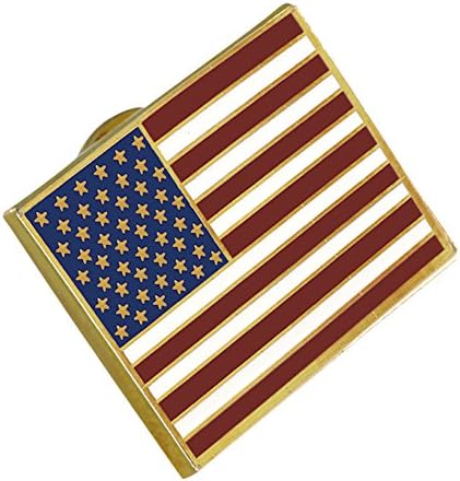Волшебник Игла За Ревер Со Американско Знаме Гордо Изработена Во САД - Позлатен Правоаголник Рефус
