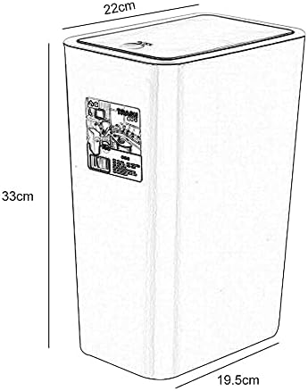 Корпа ЗА Отпадоци ЗИЛЕДВ, Правоаголна Корпа За Отпадоци Од Типот На Корпа За Отпадоци За Кујнски Тоалет Покријте Ја Корпата За Отпад/Бела/22Cmx33Cmx19.