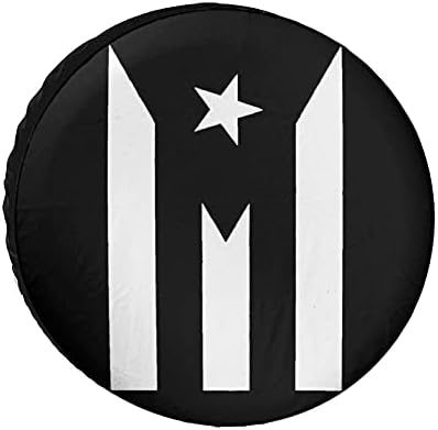 Порторико Црно Знаме Гордост Печатење Резервни Гуми Покритие Тркало Заштитници За Р В Џип Камион Приколка Смешно