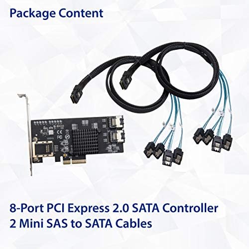 Syba 8 Порт SATA III Не-РАЦИЈА PCI-e x4 Експанзија Картичка Поддржува FreeNAS И ZFS РАЦИЈА-Вклучува Мини сас НА SATA Пробие Кабли