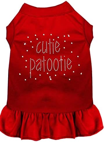 Mirage Pet Products Rhinestone Cutie Patootie фустан, xx-large, црвено со бело