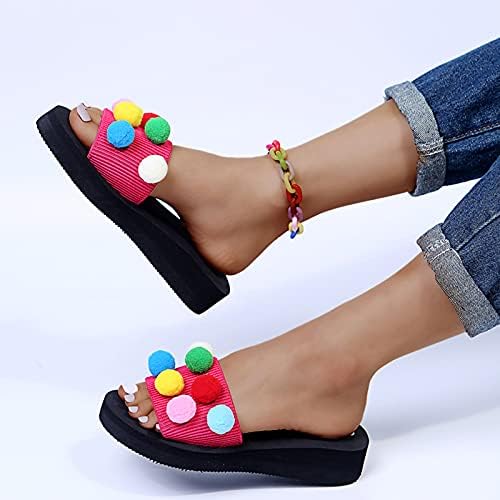 Папучи за жени летни влечки носат мода големи бонбони со големина на еден збор и сандали женски облечени сандали за печење сандали за пешачење