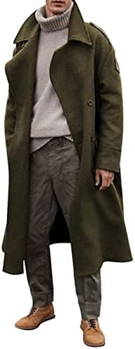 Ymosrh mens јакни машка долга луксузна луксузна должина ровови палто волна, палто за зимски јакни за мажи мода