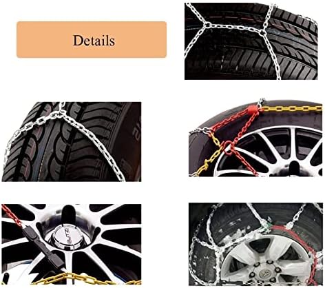Ланец на влечење на гуми во гума од 2, анти-лизгање на синџирот на снежни гуми, ланци на снежни гуми за итни случаи со итни случаи за снег