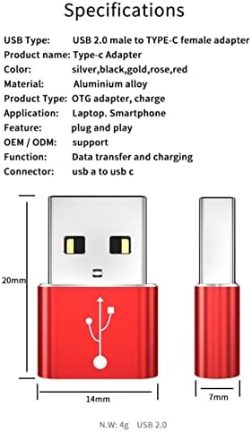 Адаптер за Sony Alpha A7R IV-USB-A до C Portchanger, USB Type-C OTG USB-A Претворете ги податоците за полнење за Sony Alpha A7R IV-Метално сребро