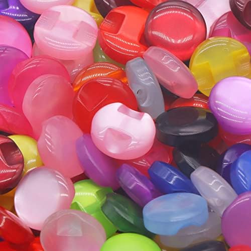 Копчиња за смола на Wepetyo 200 парчиња, копчиња за смола за занаети, копчиња за смола за шиење, мешани копчиња во боја за DIY, детска