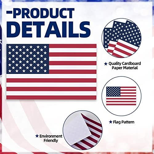 50 парчиња патриотска хартија место душеци Американски знаме правоаголник за еднократна употреба пласмати Декоративни масички за табели за