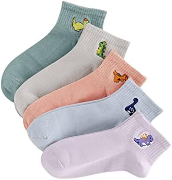 Вердуса женски 5 Пара Симпатични Печатени Прсти шевови Забавни Чорапи Меки Чорапи На Екипажот