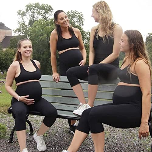Рефел Женско Мајчинство Капри Хеланки Над Стомакот Тренинг За Бременост Активни Растегливи Панталони