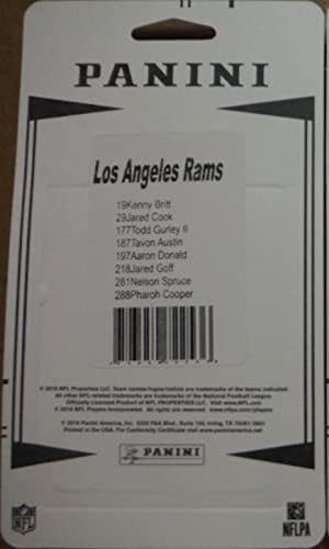 Лос Анџелес Рамс Фабриката за запечатени екипа на Панини сет со Тод Гурли и Арон Доналд плус aredаред Гоф Дебитант картичка и други