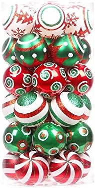 30 парчиња божиќни украси за топка, украсни чамци, украсување на новогодишни елки што висат топки, разнишано со фино трепкање на божиќниот