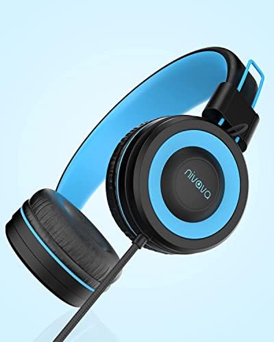 Слушалки за деца на Нивава, k8 жични слушалки за деца со прилагодлива лента за глава, 3,5 мм приклучок за училиште, склопување на слушалките