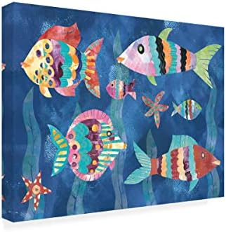 Трговска марка ликовна уметност 'Boho Reef Fish III' Canvas Art by Wild Apple Portfolio