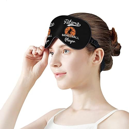 Идна кошаркар печати маска за очи за очи за спиење со прилагодлива лента за работа за смена за спиење
