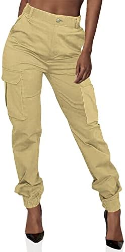 Женски камо панталони карго панталони маскирна дневна панталони повеќекратни обични џокери со џогер со џеб