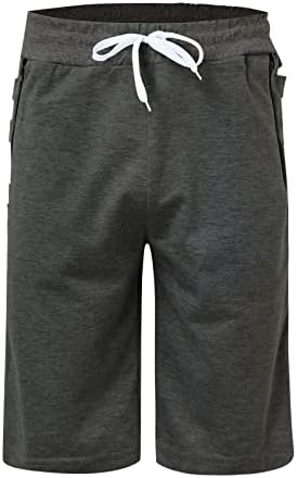 Bmisegm Машки шорцеви мажи лето модна обична цврста боја џеб исечени панталони панталони 7 -инчни шорцеви мажи