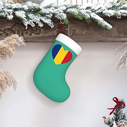 Секси Џуџе Љубов Романија Знаме Божиќ Порибување Божиќ Декорација Класичен 18 Инчи Камин Виси Чорап