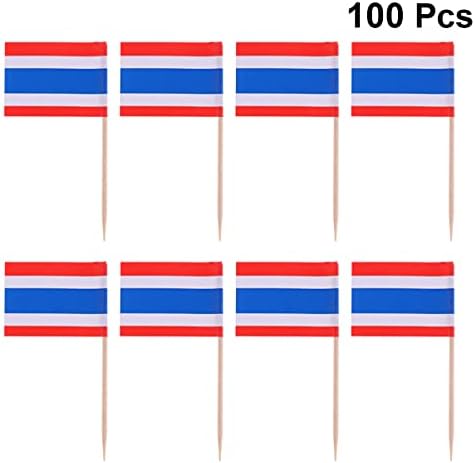 ABOOFAN Американско Знаме Cuppers Cupcake Topper 2pcs Мини Знаме Зема Тајланд Чепкалка За Заби Знамиња Тајланд Знамиња Тајфлаг Зема Тајланд