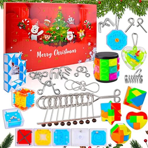 Календари за Доаѓање на Fasezoomit Fidget 2022,Календар За Одбројување На Божиќ 24 Дена, Кутија За Изненадување Со Сензорни Играчки