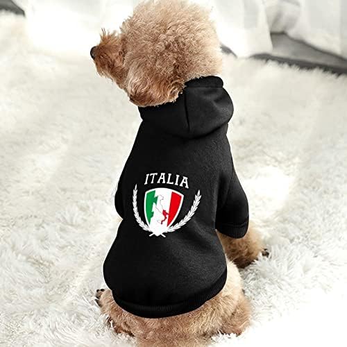 Италија Италија Италијанска мапа со знаме на мапа кучиња, слатки дуксери со качулка, домашно милениче облека, облека со капа со капа