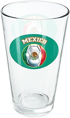 Мексико Фудбал Фудбал Фудбал 16 Мл Пинта Стакло, Калено Стакло, Печатени Дизајн &засилувач; Совршен Подарок Вентилатор | Одлично