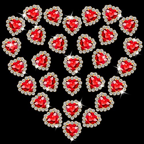 24p срцев нокти уметност привлечност тороком црвена 3Д легура на срцеви ригини за ноктите Денот на вineубените Денот на ноктите уметнички