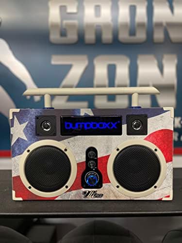 Bumpboxx Bluetooth Boombox Ultra USA | Retro Boombox со Bluetooth звучник | Вклучува литиумска батерија што може да се надополнува,
