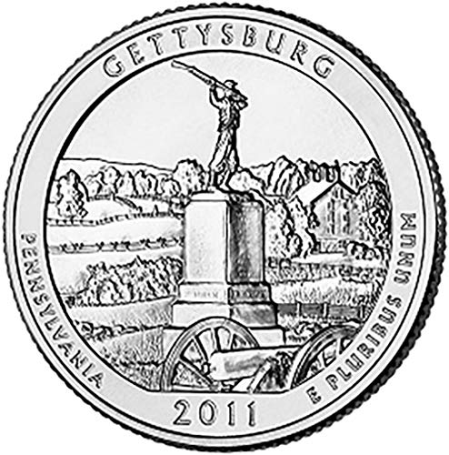 2011 P&D BU Gettysburg Pennsylvania National Park NP Cherver Center Изборен нециркорен сет на пари од нане 2 нане 2