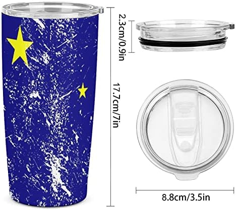 Изолирано знаме на државно знаме на Алјаска, не'рѓосувачки челик шише со вода патување кафе чаша чаша за топли и ладни пијалоци