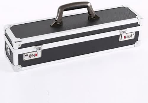 Кутија за алуминиум за алуминиум за легура, мултифункционална алатка за лозинка, модна кутија за складирање на отворено, црна, 50x12x12cm