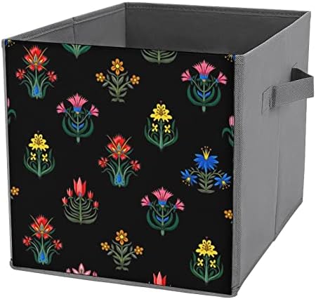 Мали Цвеќиња Склопувачки Корпи За Складирање Ткаенини Организатор Кутија За Преклопување Со Рачки